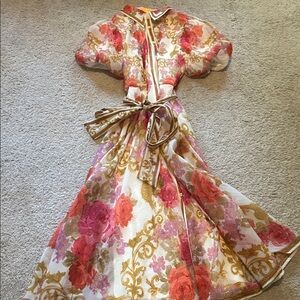 Floral Maxi Dress with Belt